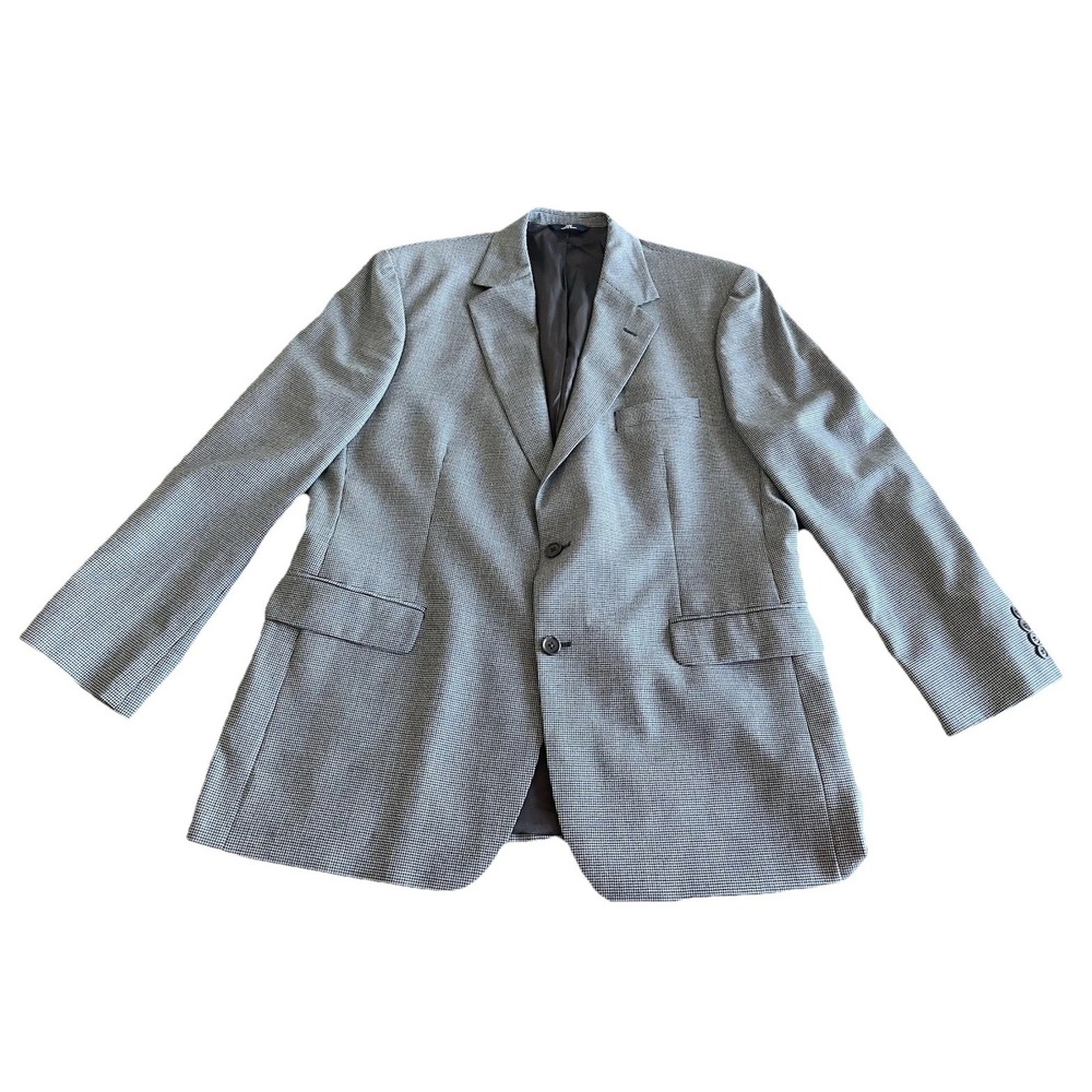 BROOKS BROTHERS 346 Blazer Jacket Coat Mens Sz 45 RG Wool‎ Houndstooth 2 Button